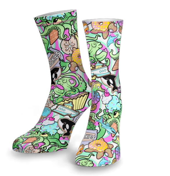Spacefish Army Eco-friendly Candy Octopus Dive Socks